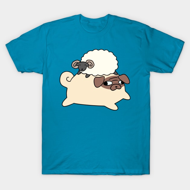 Pug and Little Ram T-Shirt by saradaboru